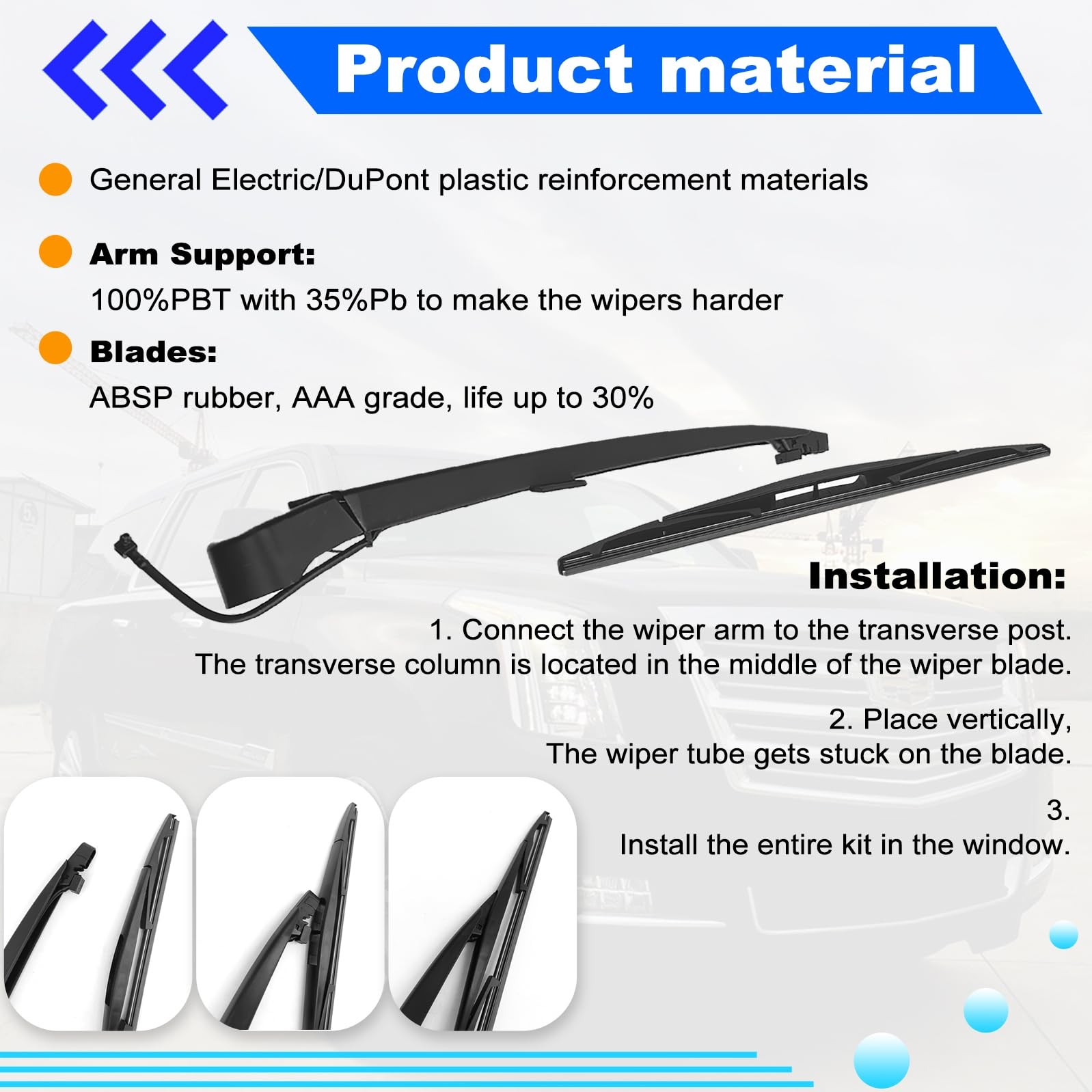 15277756 Rear Window Wiper Arm Blade Set Replacement for Cadillac Escalade,chevy