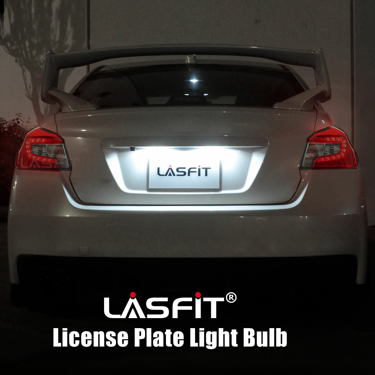 Lasfit T10 LED License Plate Light Bulbs 6000K Bright White 168 2825 194 Canbus
