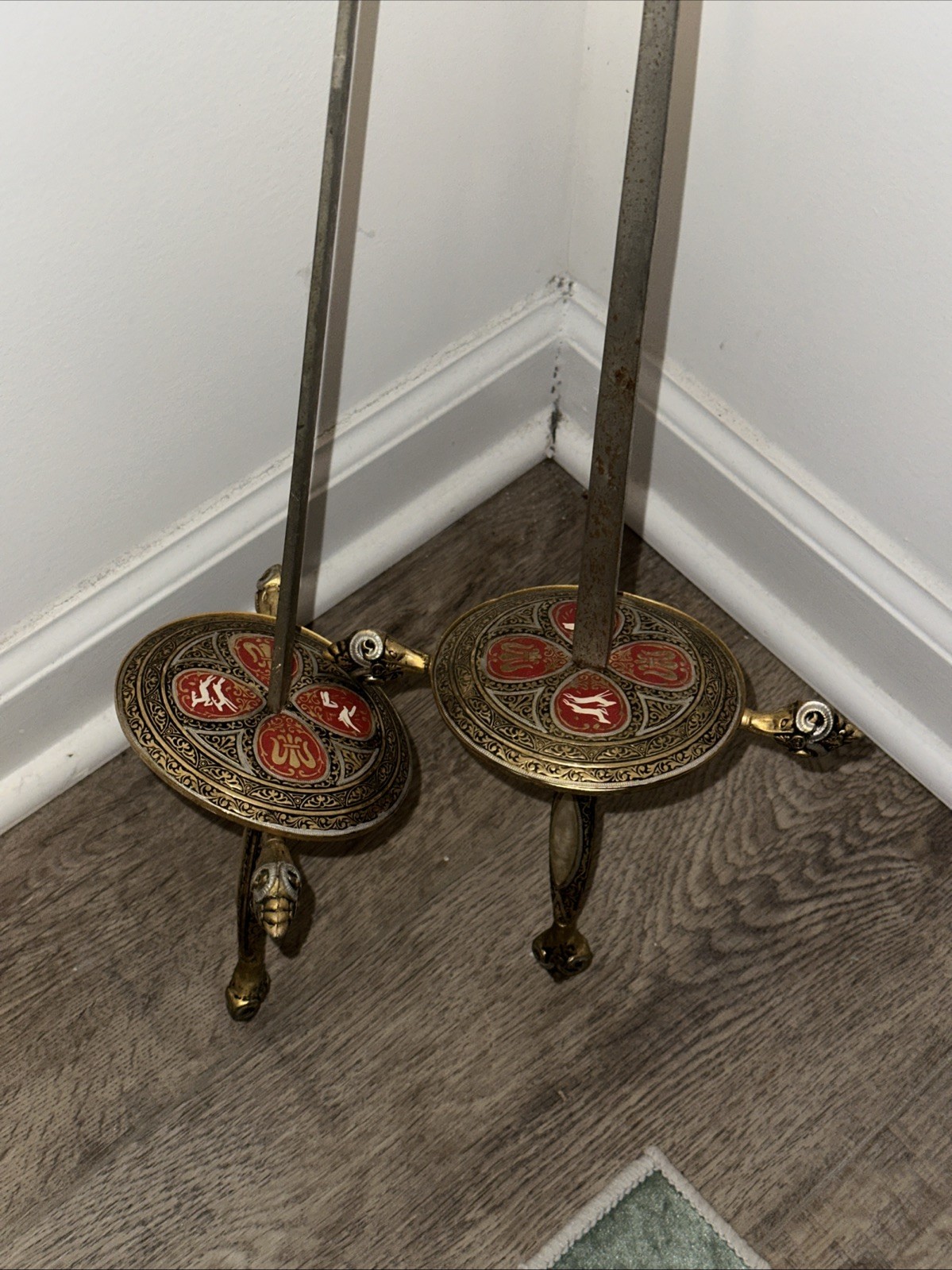 Antique Set of 2 Fencing Foil Swords Made in Spain - One Has Bent Base