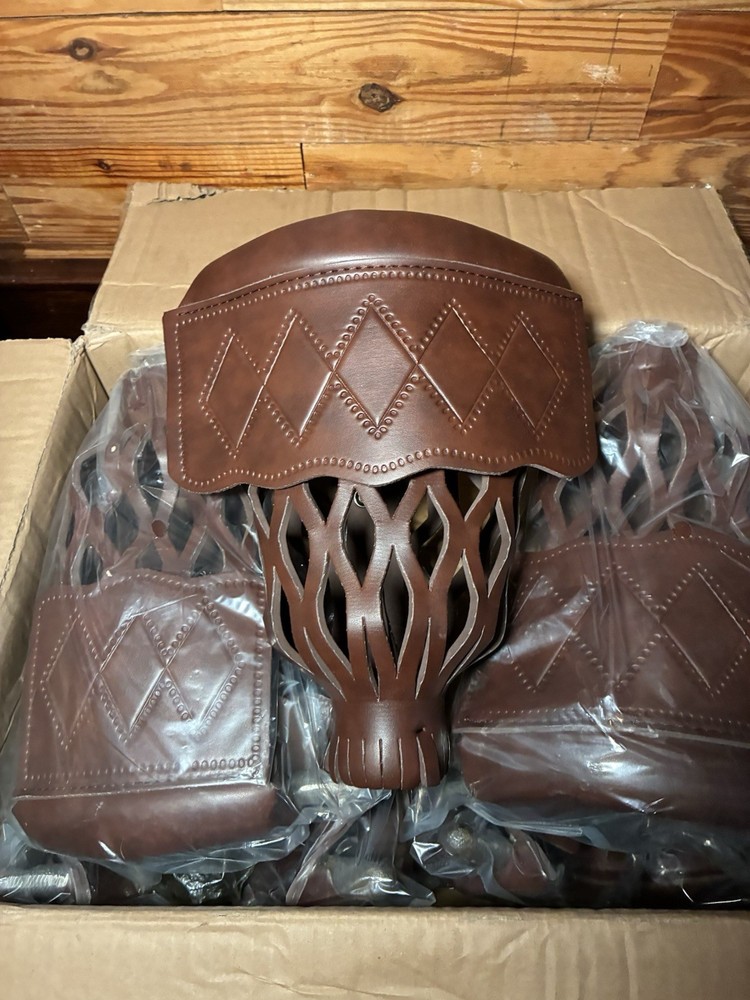 Dysdensa 6-Piece PU Leather Billiard Pockets w/ Diamond Pattern - Brown
