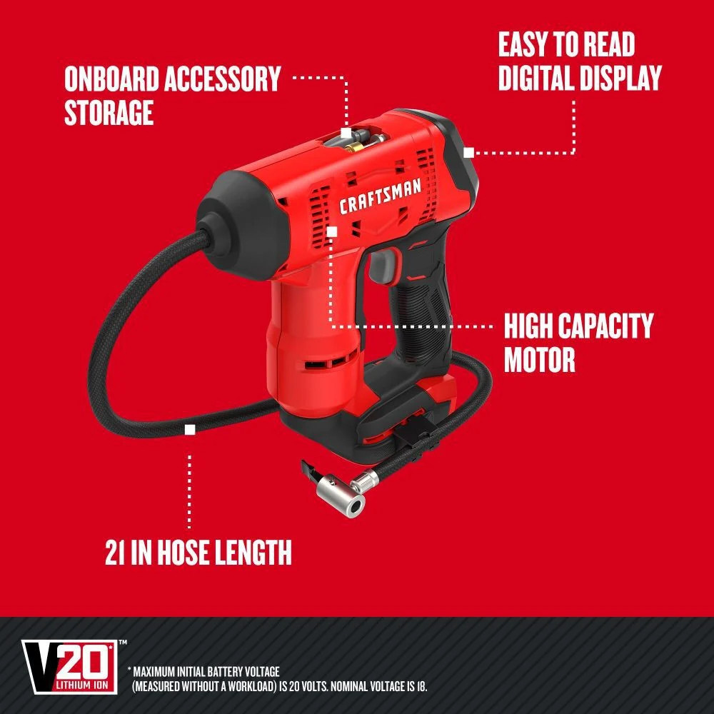 Craftsman V20 High Pressure Inflator (Bare Tool)