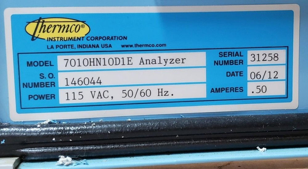 Thermco Gas Analyzer 7010HN10D1E ! v