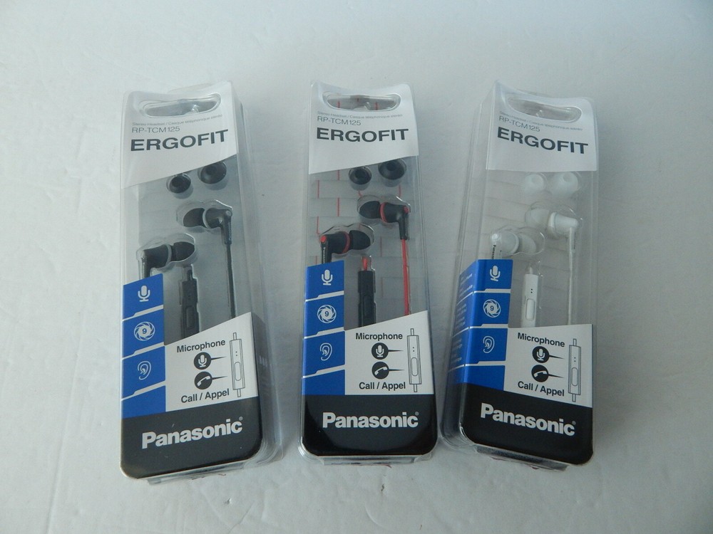 Panasonic ERGOFIT Premium Stereo Headset With Microphone 1 PC New