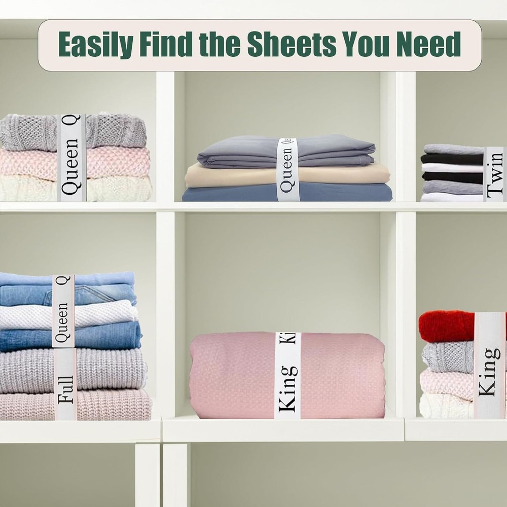 4 mixed DrSnake Bed Sheet Organizer Bands, Elastic Storage Sheet Keepers Strap