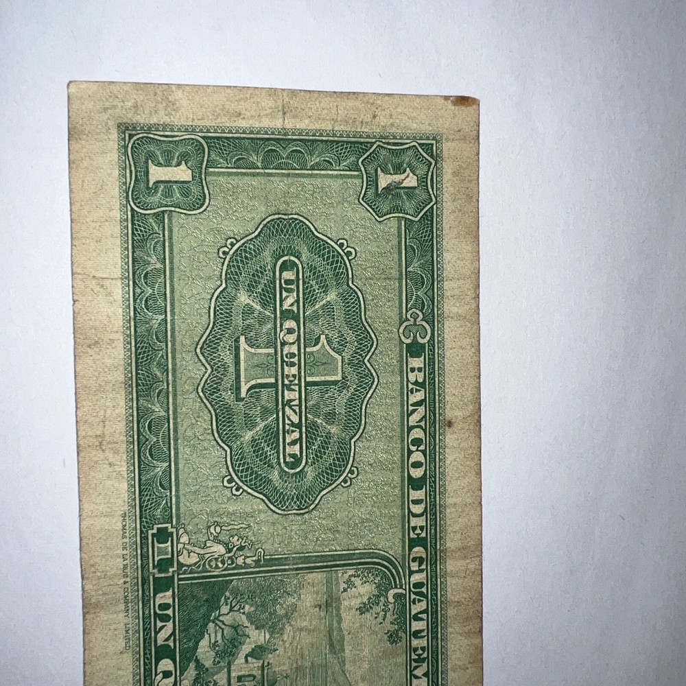 1 Quetzal 1971 Banco De Guatemala Cutting Error Centered Error Possible