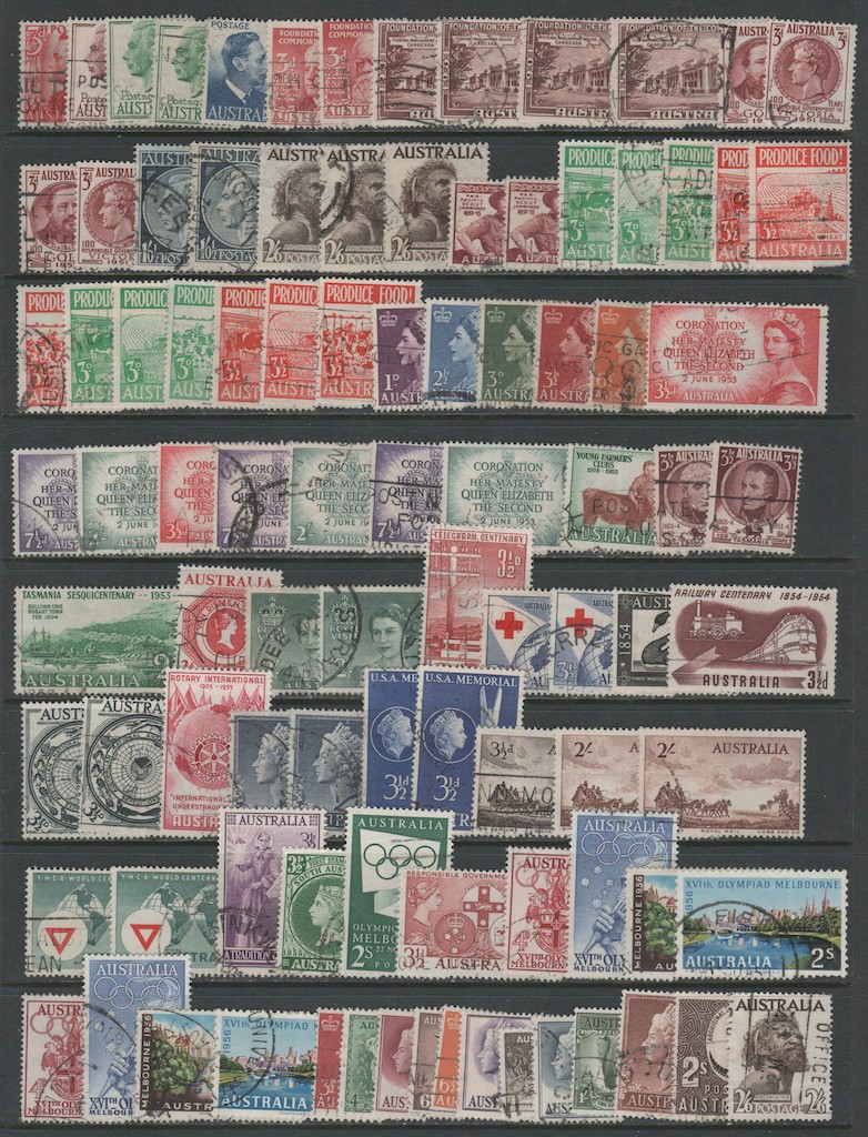 Australia Large Used Collection 1915 - 2010, 12 Pages CV $848.50