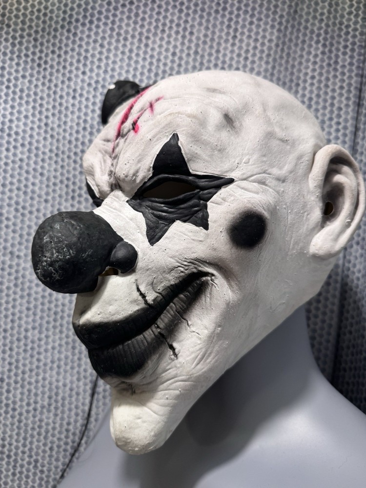 Clown Mask White Black Star Eyes