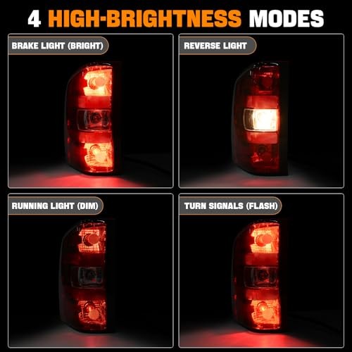 Tail Light Assembly Compatible with 2007-2013 Chevy Silverado Left Driver Side