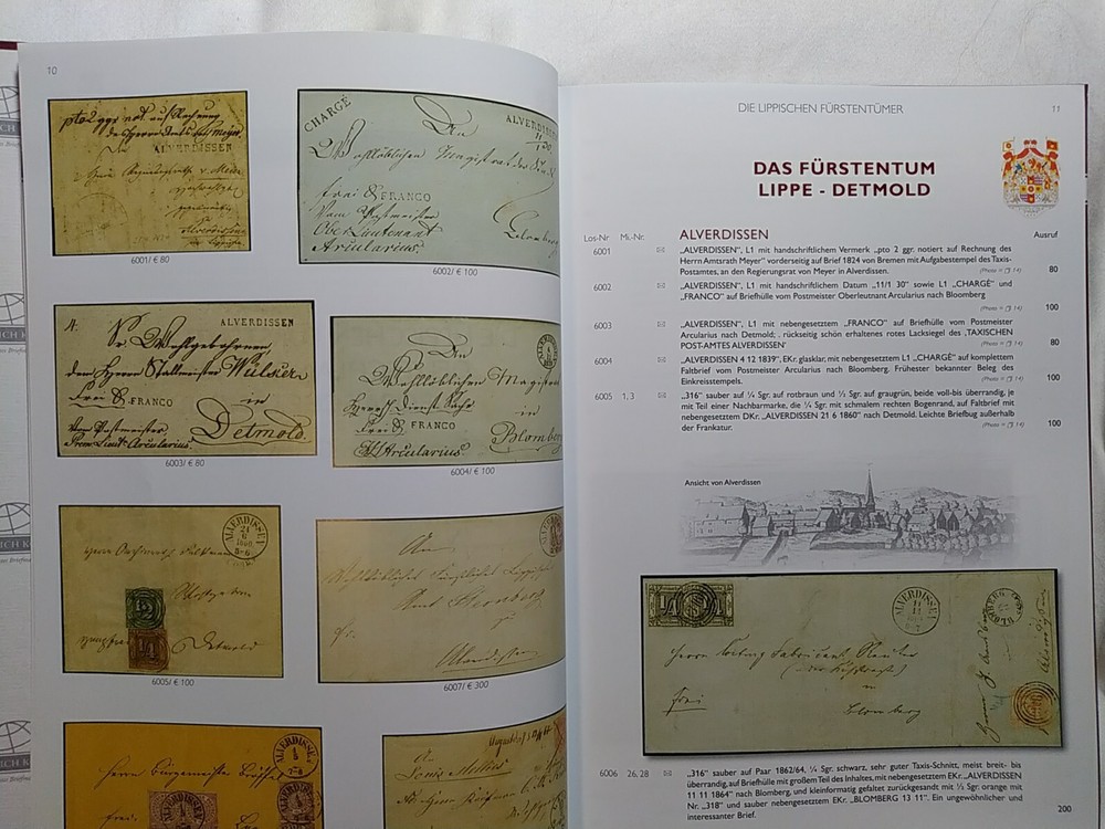 GERMAN POSTAL STAMP CATALOG LIPPISCHE PRINCIPALITIES GUSTAV STRUNK COLLECTION