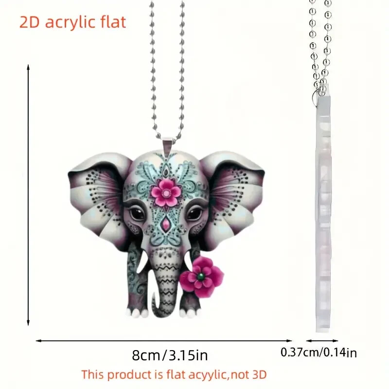 Cute Elephant Acrylic Hanging Ornament