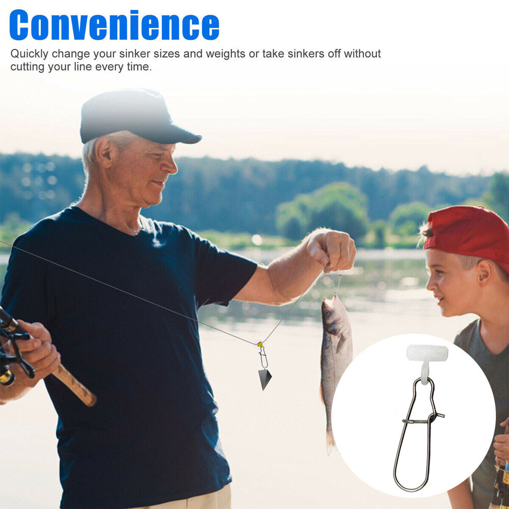 20-100PCS Fishing Line Sinker Slide with Snap High-Strength Fishing Line Sinker