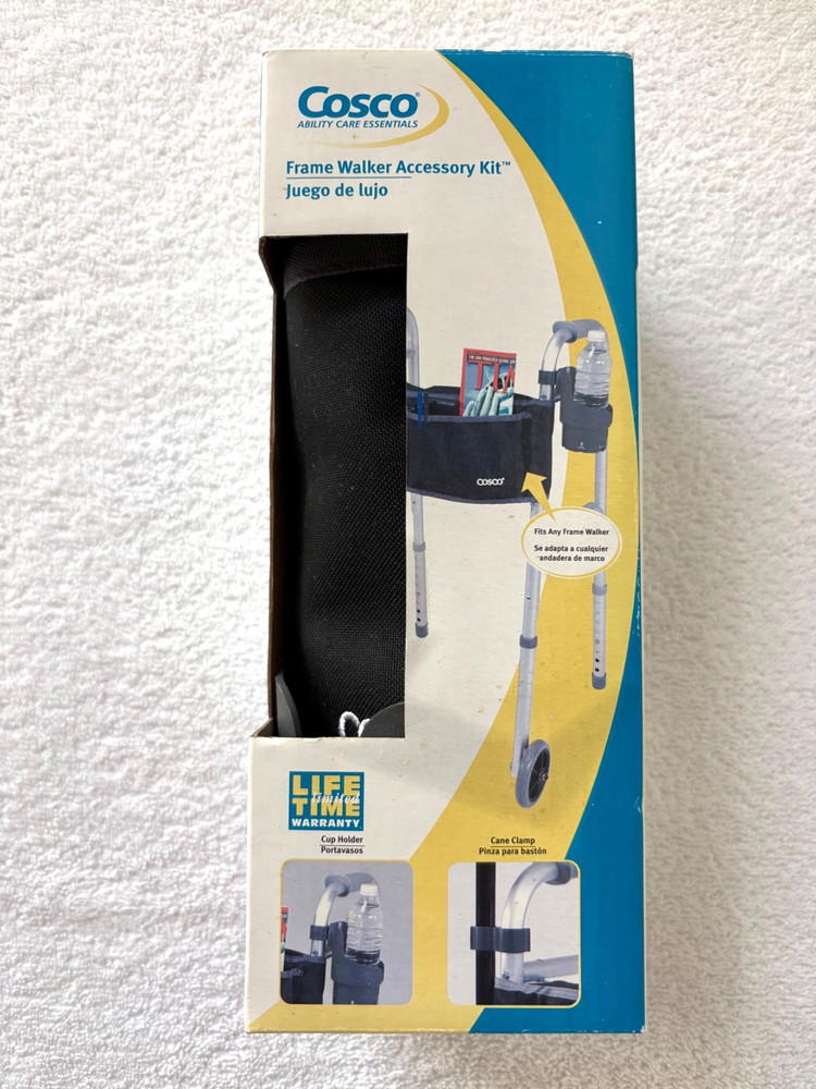 Cosco Ability Care Essentials Frame Walker Accessory Kit Pouch Cup Holder NEWBOX
