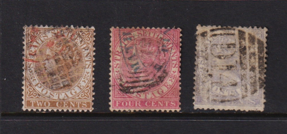 Straits Settlements - #10-12 used, cat. $ 44.50