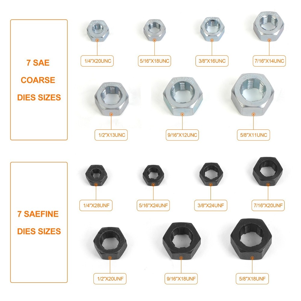 48 Pcs Thread Repair Chaser Set UNF UNC and Metric Thread Restorer Kit