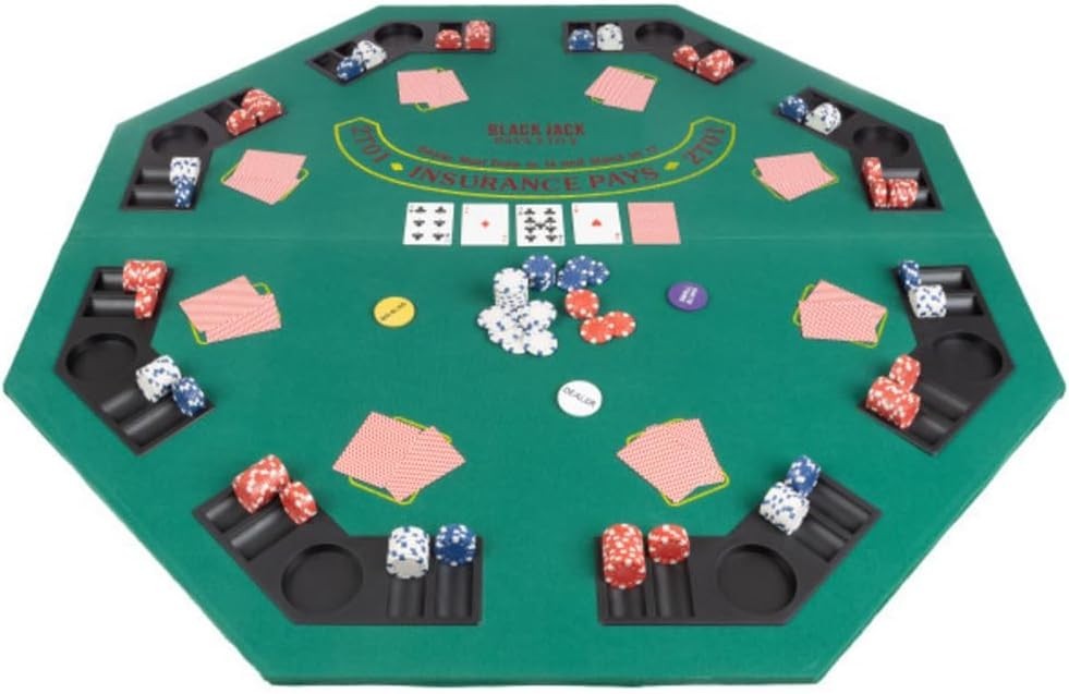 Transform Your Game Night with 48-Inch Octagonal Folding Poker Table Top