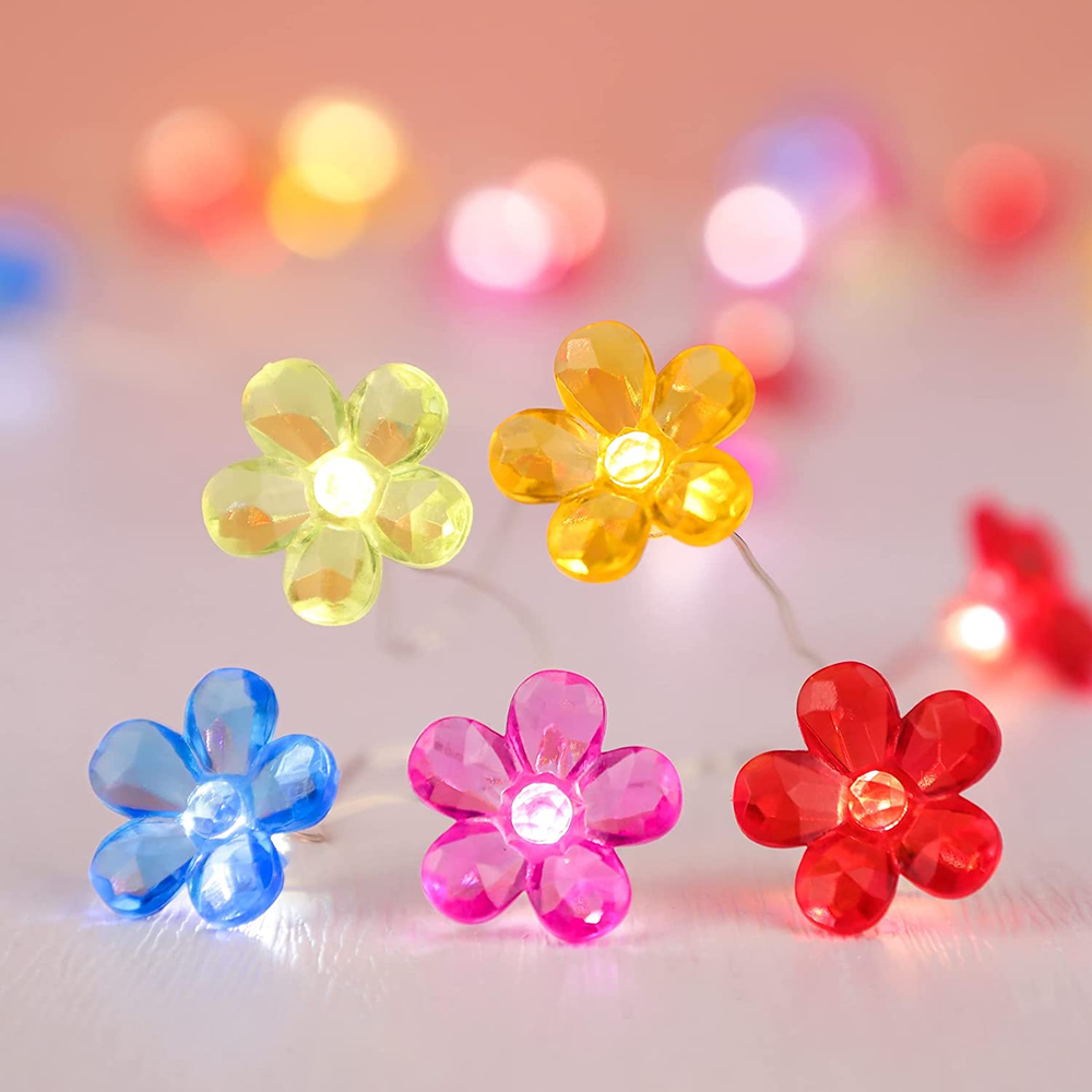 10FT 30LED Flower String Light Attery Operated 8 Modes Multicolor for Wedding