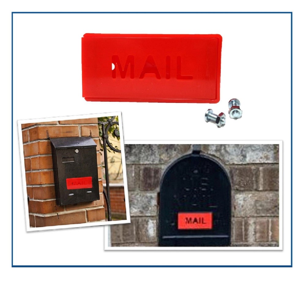 Plastic Front Mount Red Mailbox Flag for Brick, Stone Mailboxes Mail Alert Flag