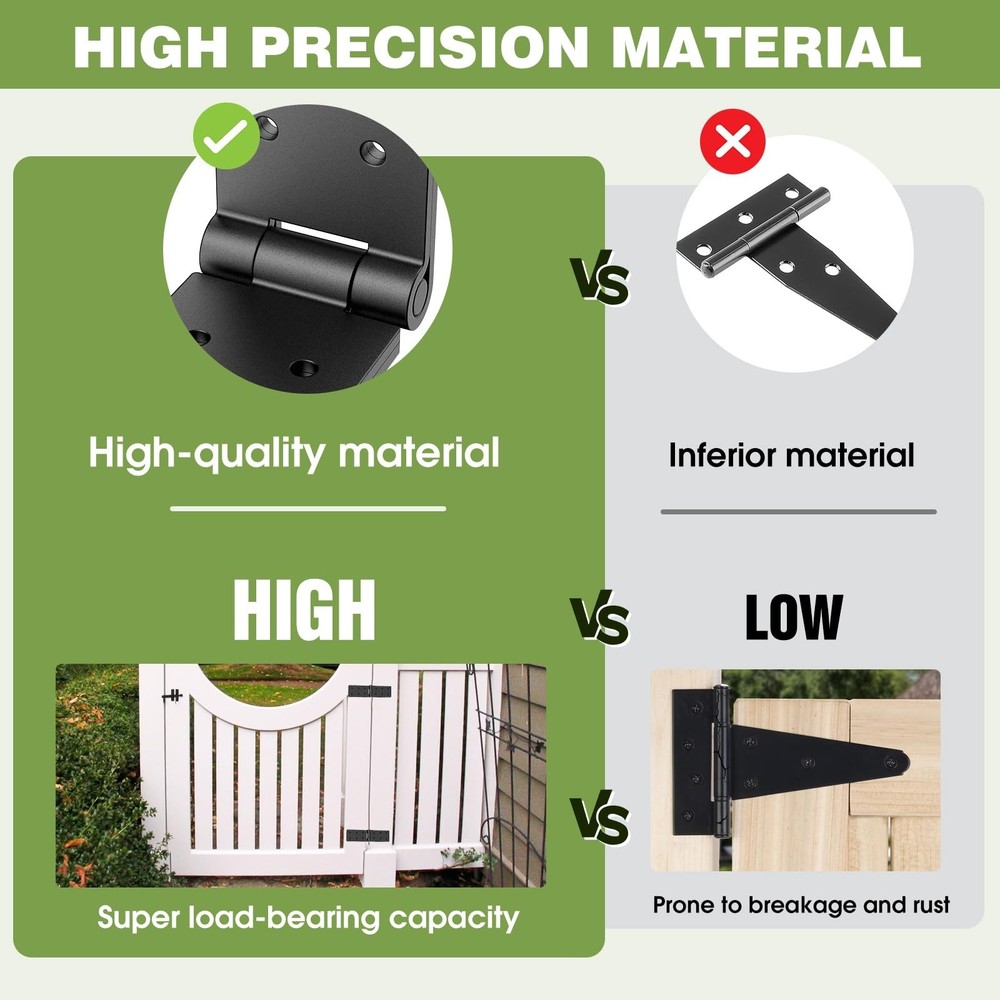 Heavy Duty Gate Hinges,270° Solid Double Layer Folding Butt Hinges with Ele