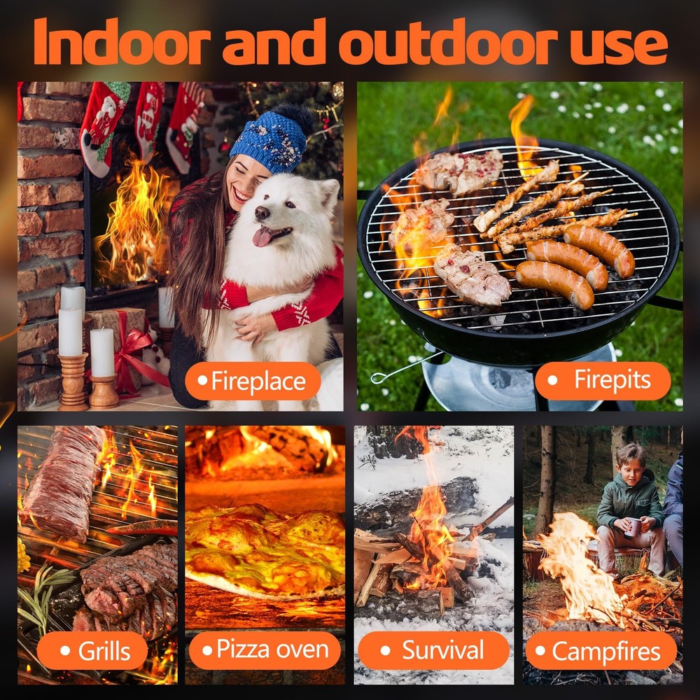 72PCS Fire Starters for Campfires Grill BBQ Camping Fireplace Fire Pit, Quick