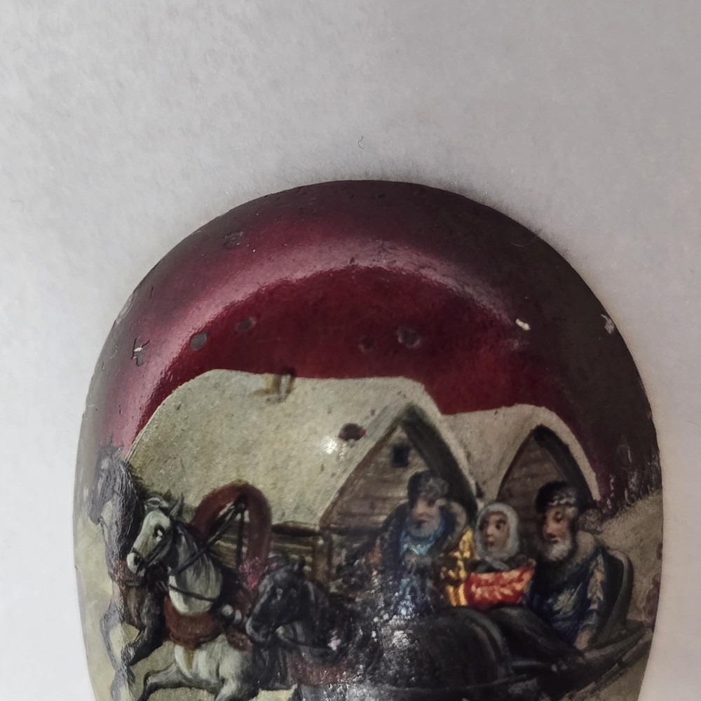 Antique Polychrome Russian Silver Small Spoon
