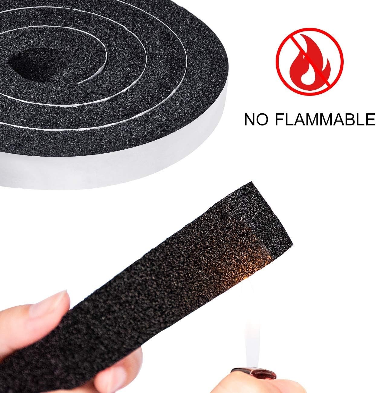 Foam Strips with Adhesive 1 Inch Wide X 1 Inch Thick Neoprene Weather Strippin