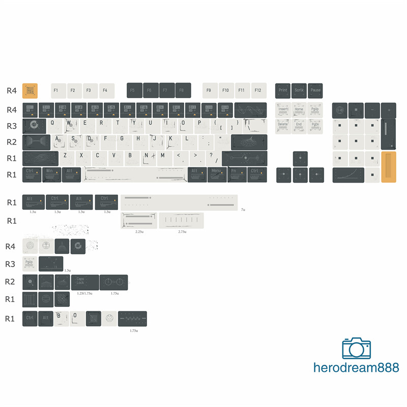 Interstellar Space 132 Keycaps Cherry height PBT Dye-sub for Cherry MX Keyboard