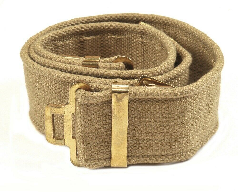 British WW2 P37 Equipment Belt Khaki adjusts 23" to 40"