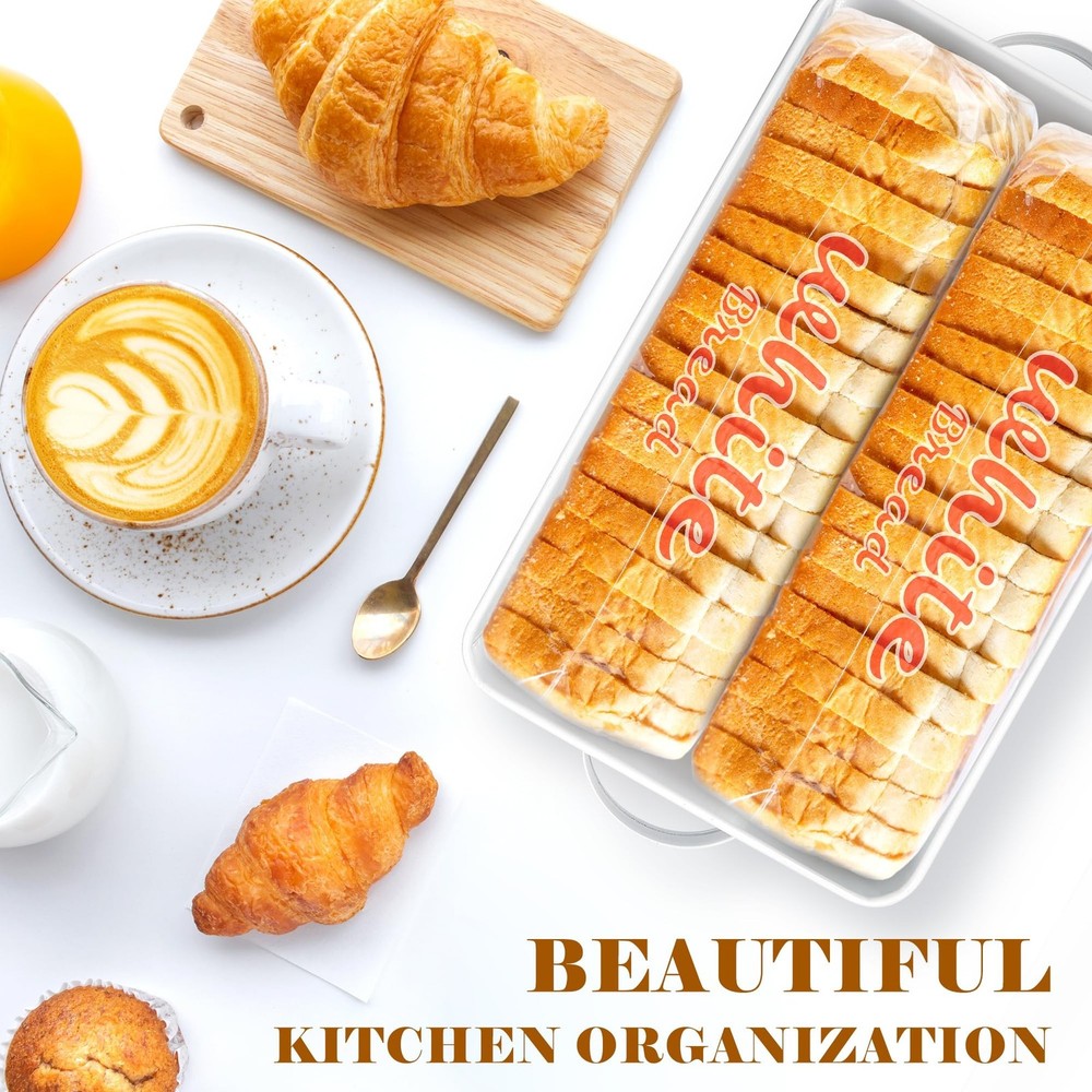 Jolitac Farmhouse Style Bread Box for Kitchen Countertop - Space-Saving Bread...