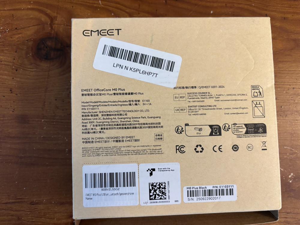 EMEET Officecore M0 Plus Wireless Conference Speakerphone Model E1103