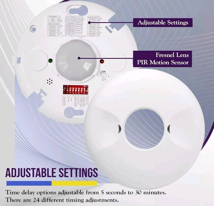 Adjustable Sensitivity PIR Ceiling Sensor for Enhanced Security and Convenience