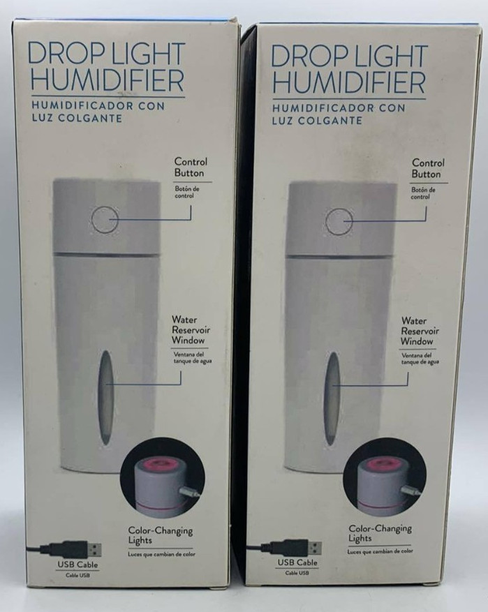 2PK Treva Drop Light Humidifier ~ USB Powered ~ FAST SHIPPING