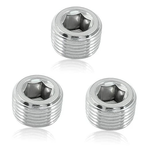 3 Pack 3/8" PT Male Inner Hex Head Thread Plug Pipe Fitting 304 Stainless