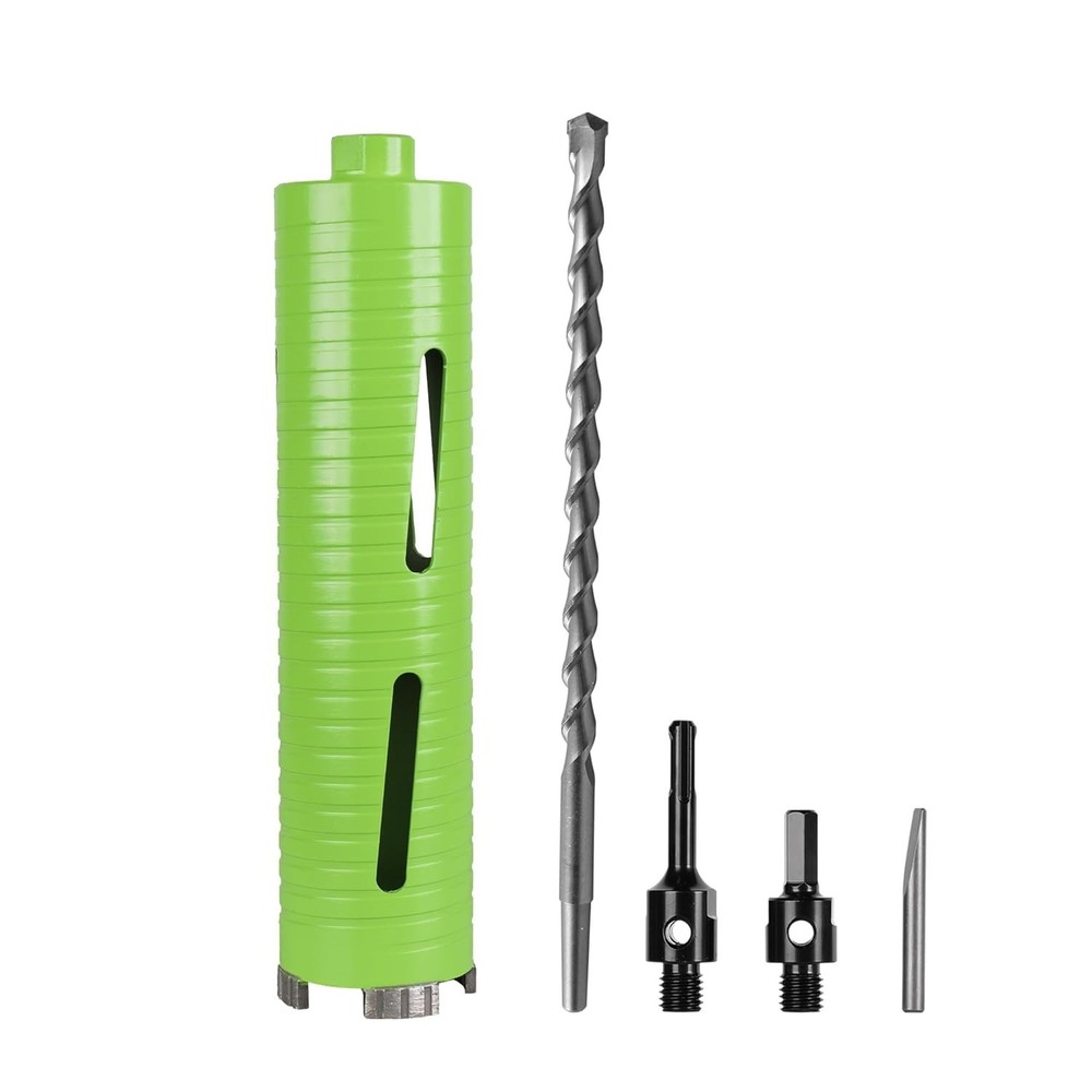Versatile 2.5" Core Drill Bit with Dual Adapters for Concrete & Brick Projects