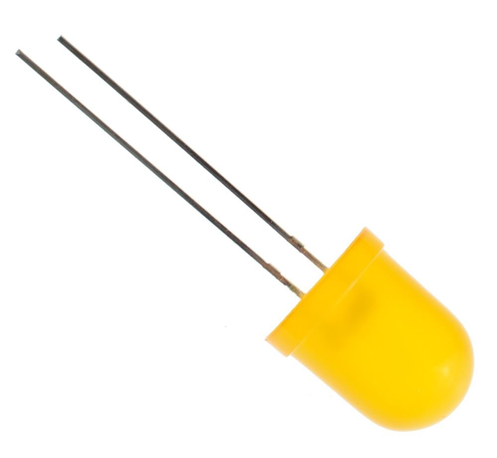 10 x Amber 10mm LED Diffused 200mcd 40°