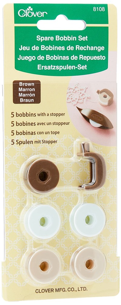 Clover 8108 Spare Bobbin Set Brown, None