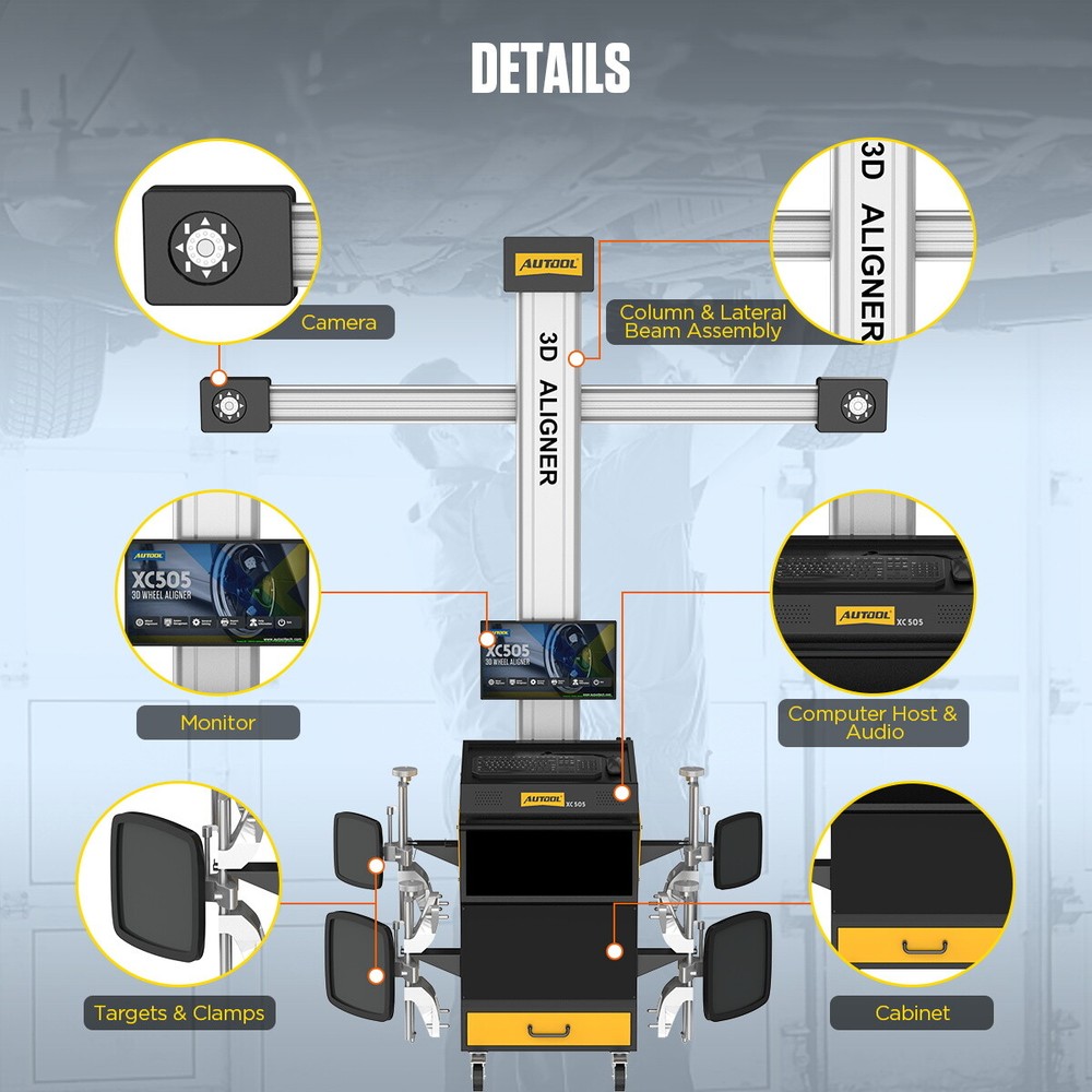 AUTOOL 3D Wheel Alignment Machine Wheel Aligner Aligning System For 4-Post Lifts