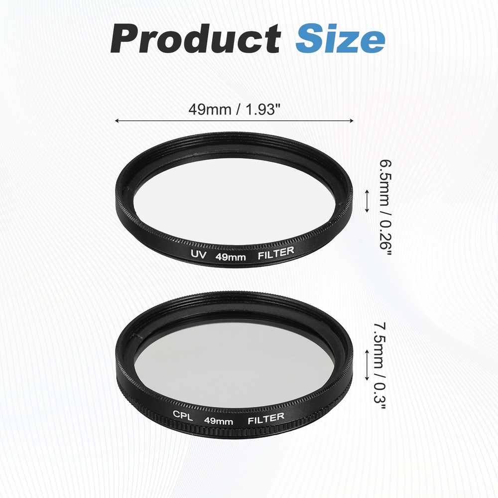 49mm UV/CPL/ND4 Digital Essentials Filter Kit Circular Camera Filters, Black