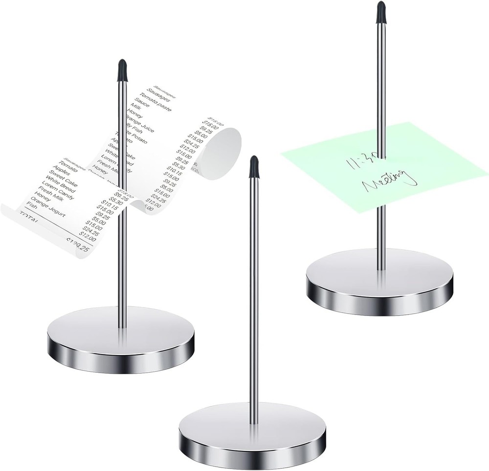 3 Pcs Receipt Holder Spik Bill Fork Check Spindle Ticket Stabber For Restaurant