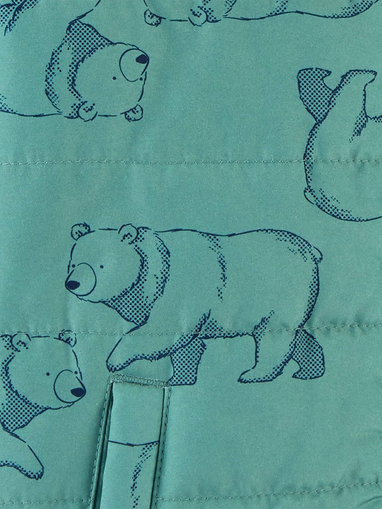 Baby Boys' Puffer Jacket Green Bear 4T