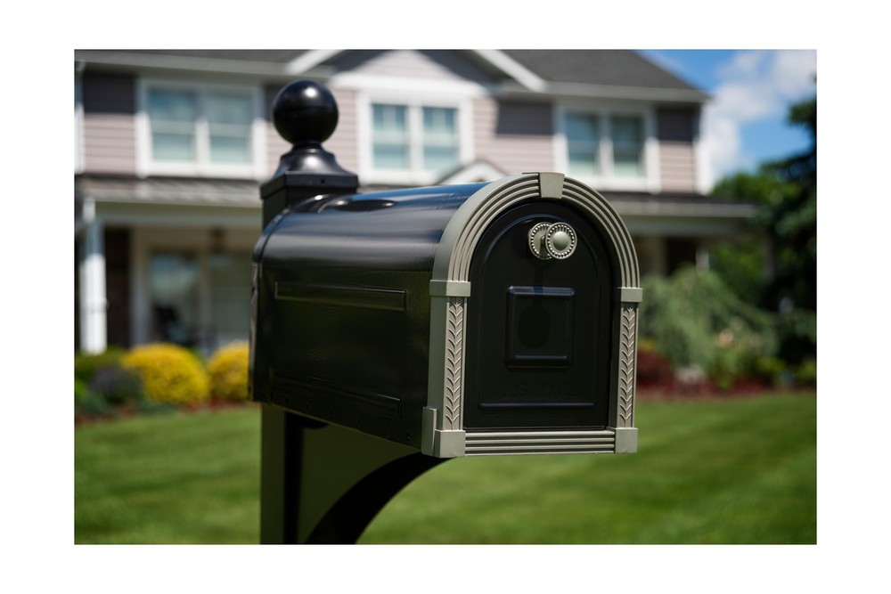 Architectural Mailboxes Landover Aluminum Mailbox Post, Black