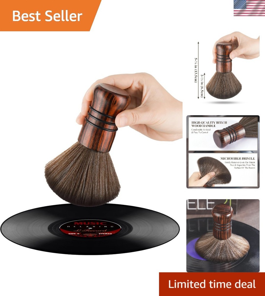 Anti-Static Record Cleaner - Large Brush with Soft Microfiber Bristles