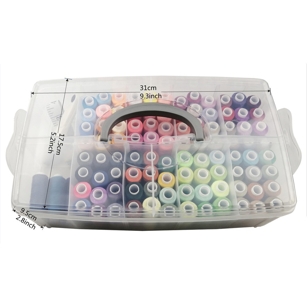 100 Colors Sewing Thread Kit 40S/2 40WT Polyester Machines Embroidery Overclock