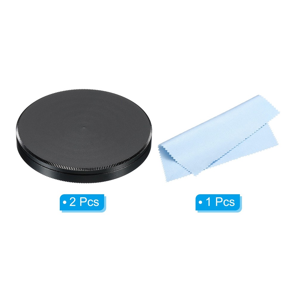 46mm Lens Filter Stack Cap, 2pcs Aluminum Lens Cap with Cleaning Cloth