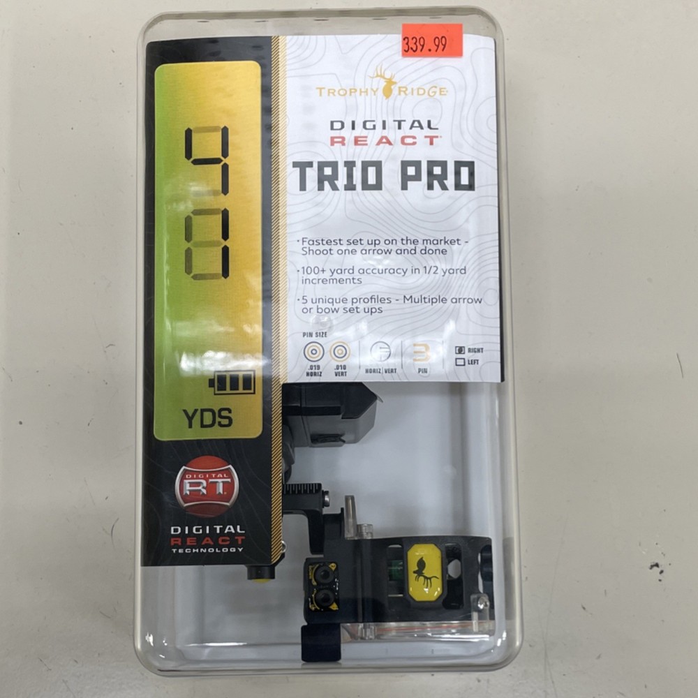 Trophy Ridge React Trio Pro Digital 3-Pin Fixed Sight for Compound Bow