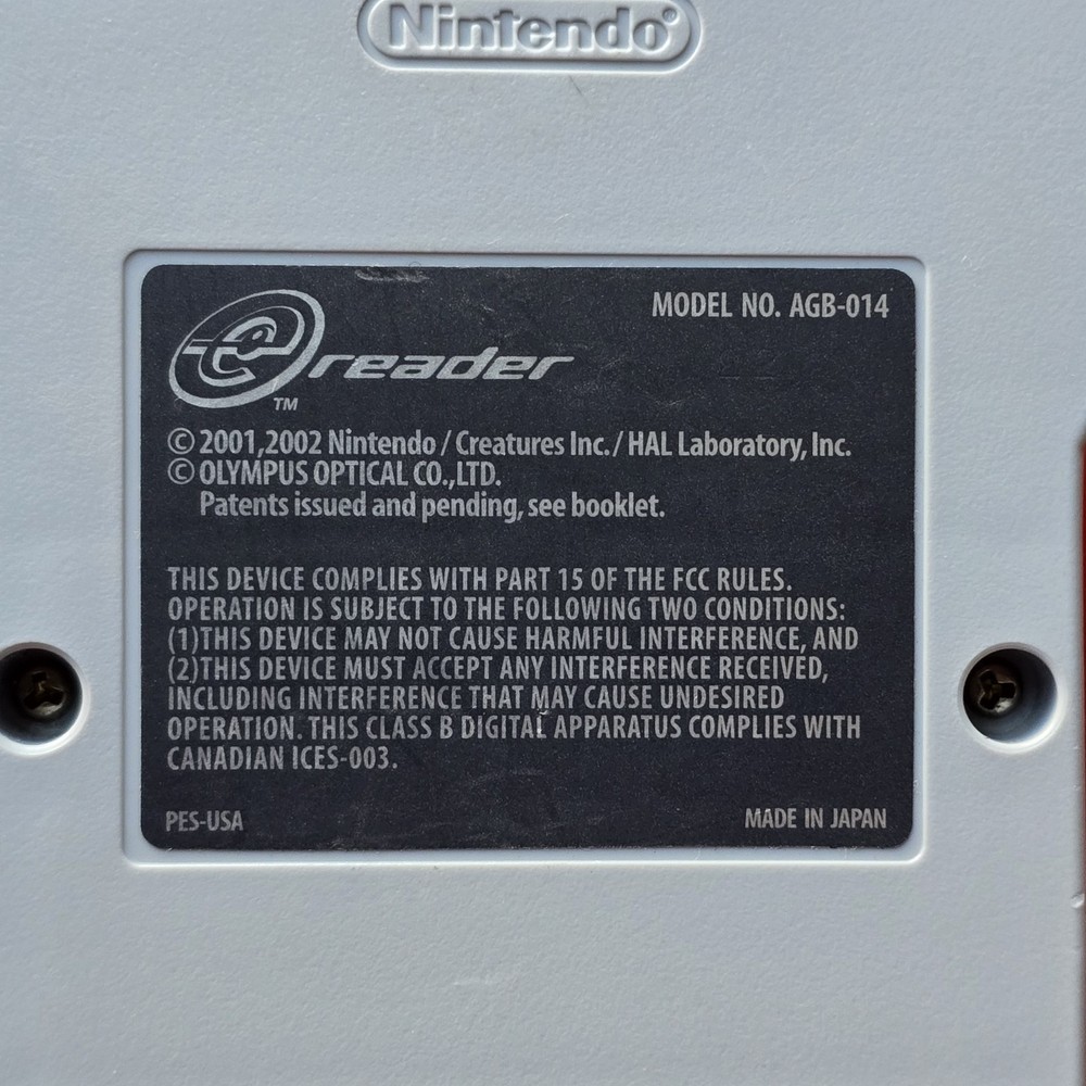 Card E-Reader Nintendo Game Boy Advance Authentic GBA Accessory AGB-014 U.S. Ver