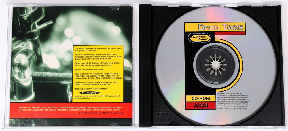 Sounds Good Drum Tools Akai Format Polestar Magnetics Sound Library/Sampling CD