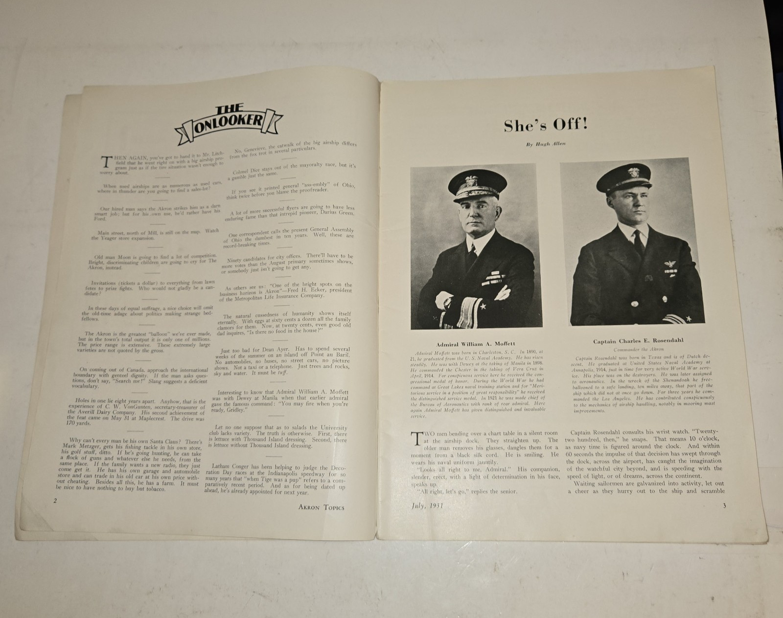 1931 Akron Topics ZRS-4 USS Akron Airship Magazine Rare Ohio Goodyear History