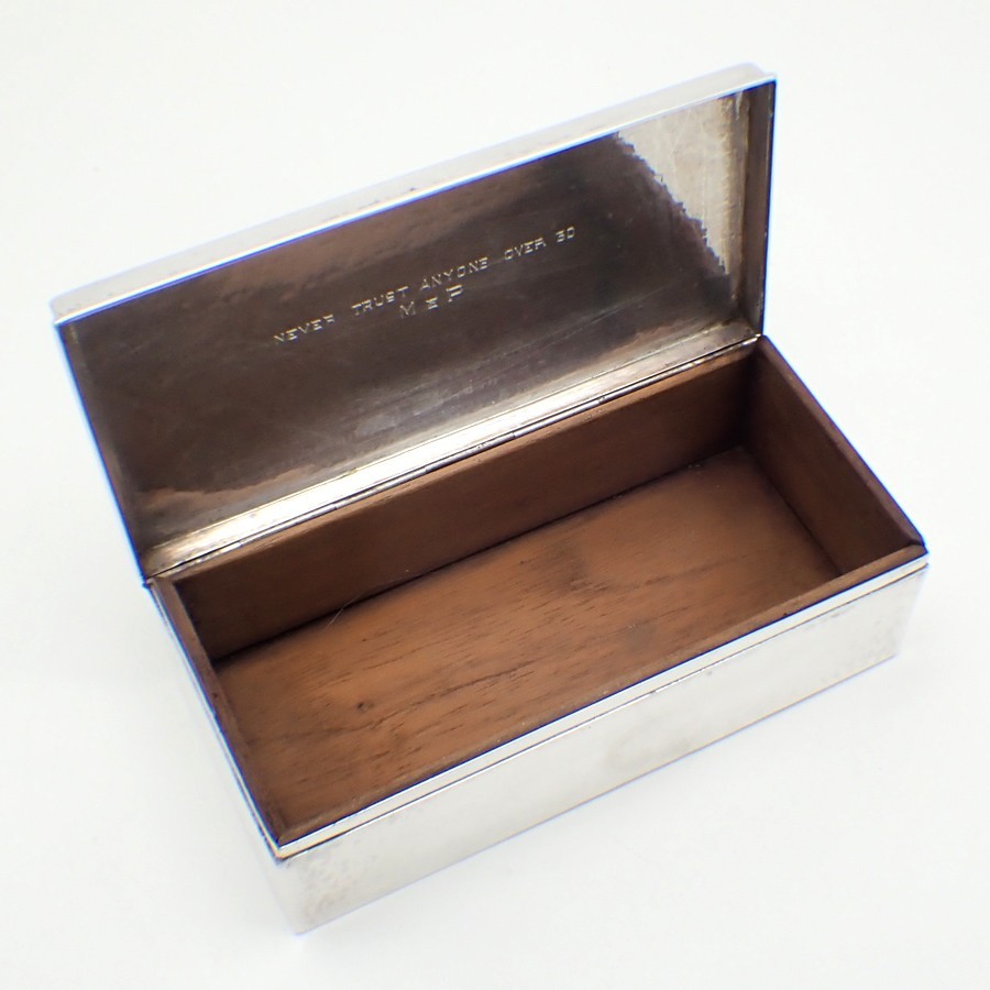 Arts and Crafts Rectangular Box Lebolt Sterling Silver Mono PDW Inscribed Inside