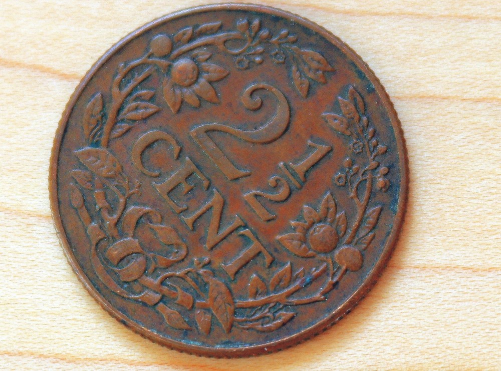 1944 Curacao 2 1/2 Cents