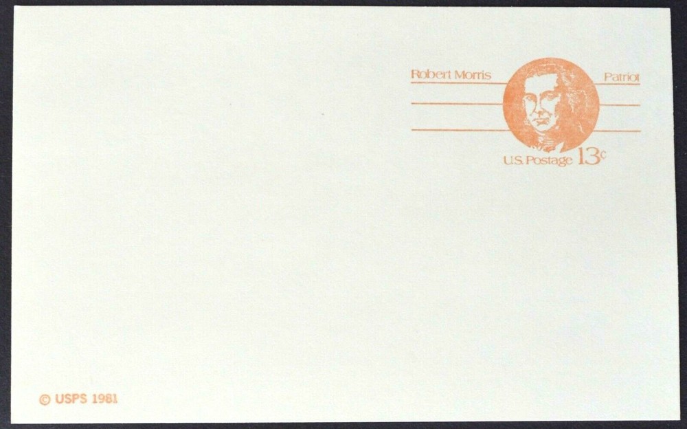 1981 US Sc. #UX93 postal card, 13 cent, mint, sharp corners, excellent condition